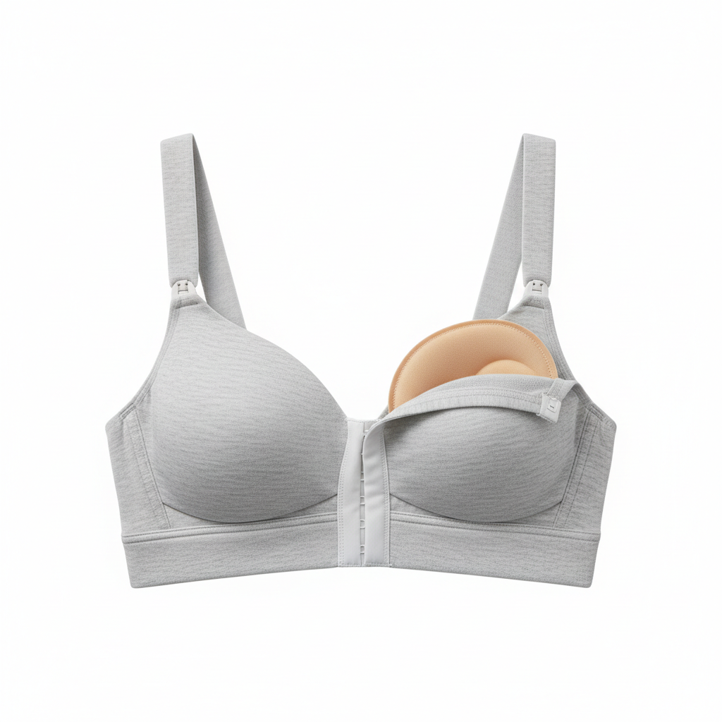 Plus Size Nursing Bra with Front Closure and Wire-Free Fit