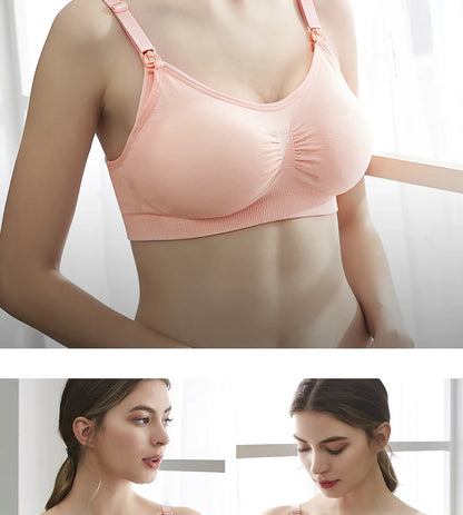 Plus Size Nursing Bra with Front Closure and Wire-Free Fit