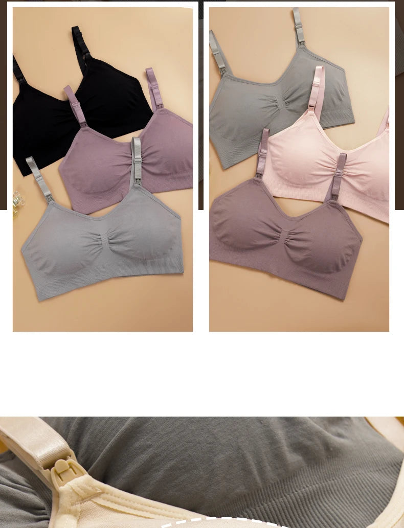 Plus Size Nursing Bra with Front Closure and Wire-Free Fit