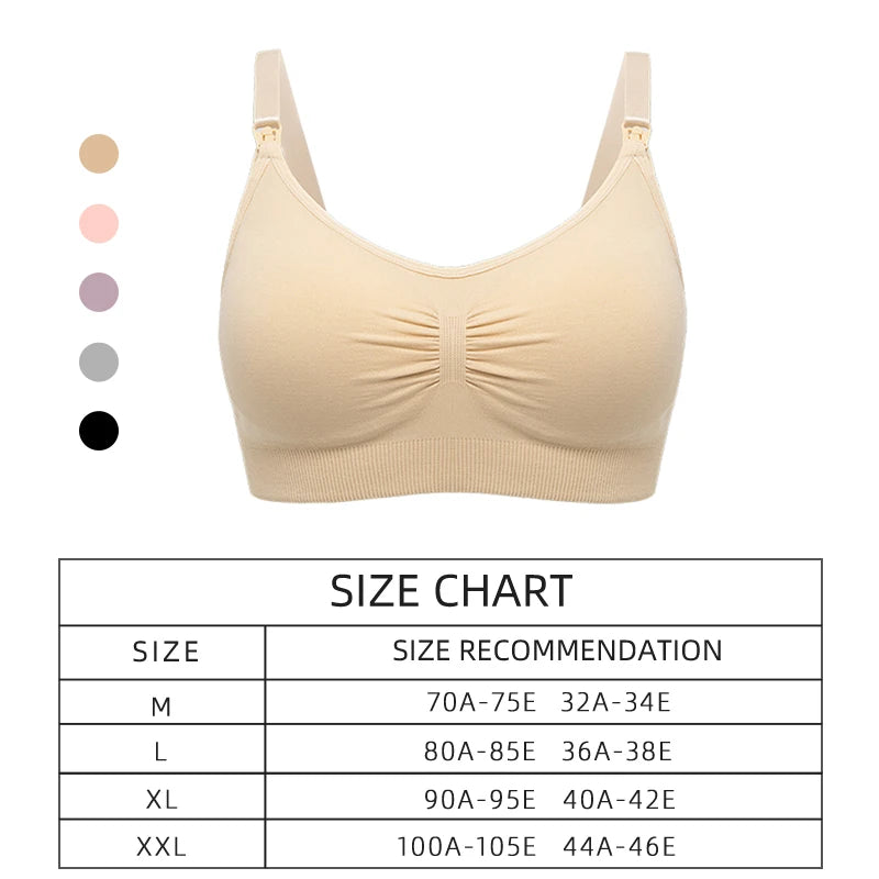 Plus Size Nursing Bra with Front Closure and Wire-Free Fit