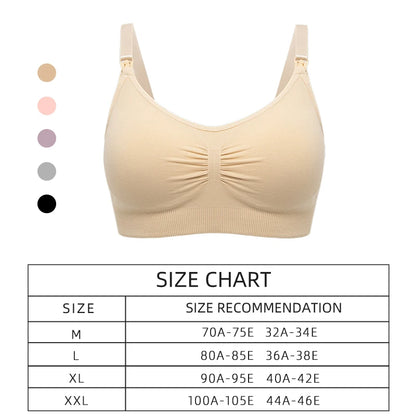 Plus Size Nursing Bra with Front Closure and Wire-Free Fit
