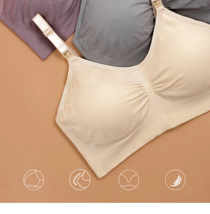 Plus Size Nursing Bra with Front Closure and Wire-Free Fit
