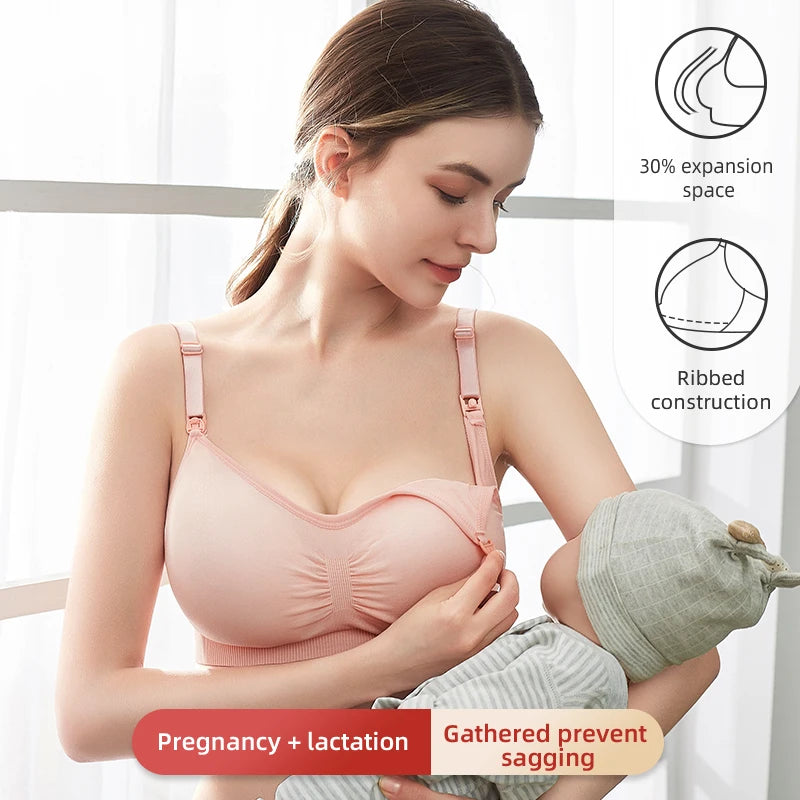 Plus Size Nursing Bra with Front Closure and Wire-Free Fit