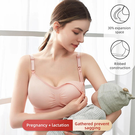 Plus Size Nursing Bra with Front Closure and Wire-Free Fit