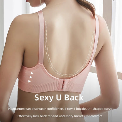 Plus Size Nursing Bra with Front Closure and Wire-Free Fit