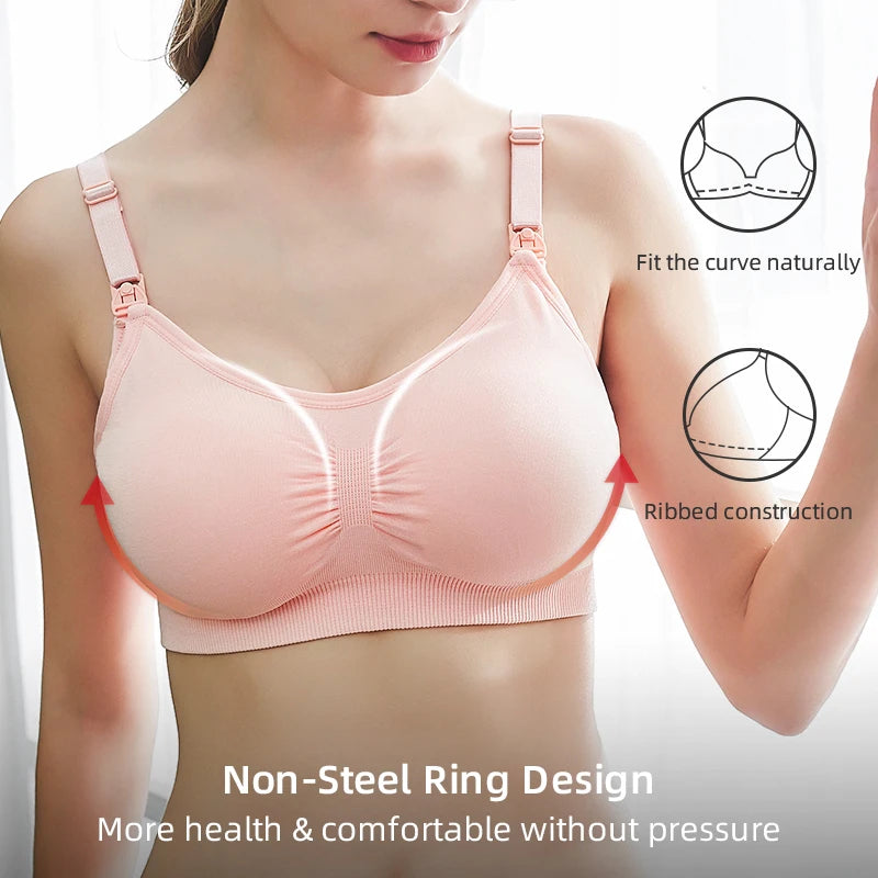 Plus Size Nursing Bra with Front Closure and Wire-Free Fit