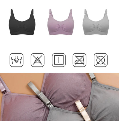 Plus Size Nursing Bra with Front Closure and Wire-Free Fit