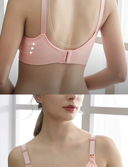 Plus Size Nursing Bra with Front Closure and Wire-Free Fit