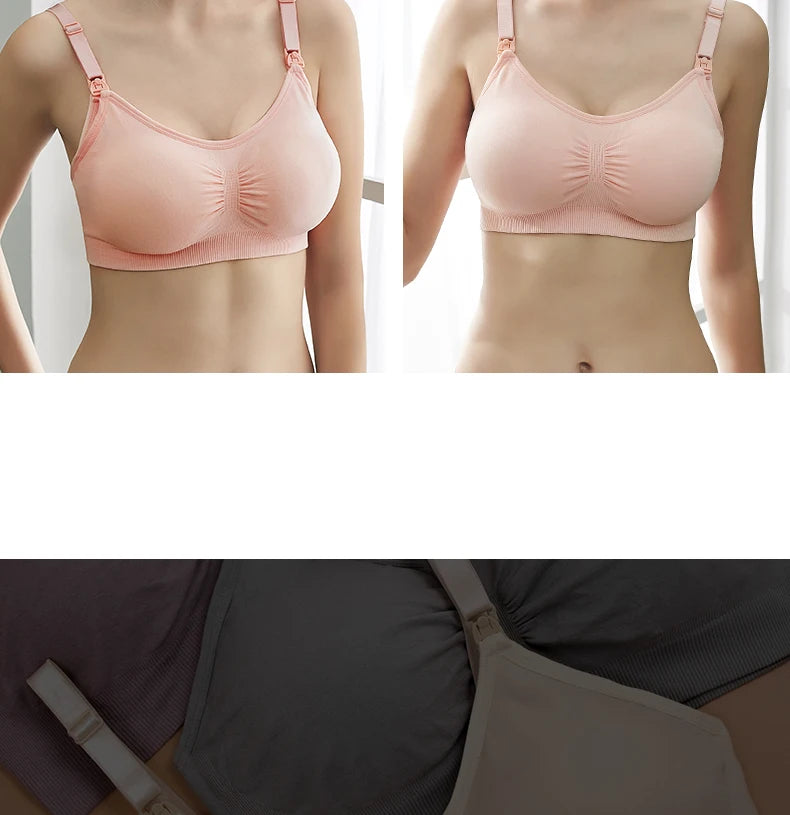 Plus Size Nursing Bra with Front Closure and Wire-Free Fit