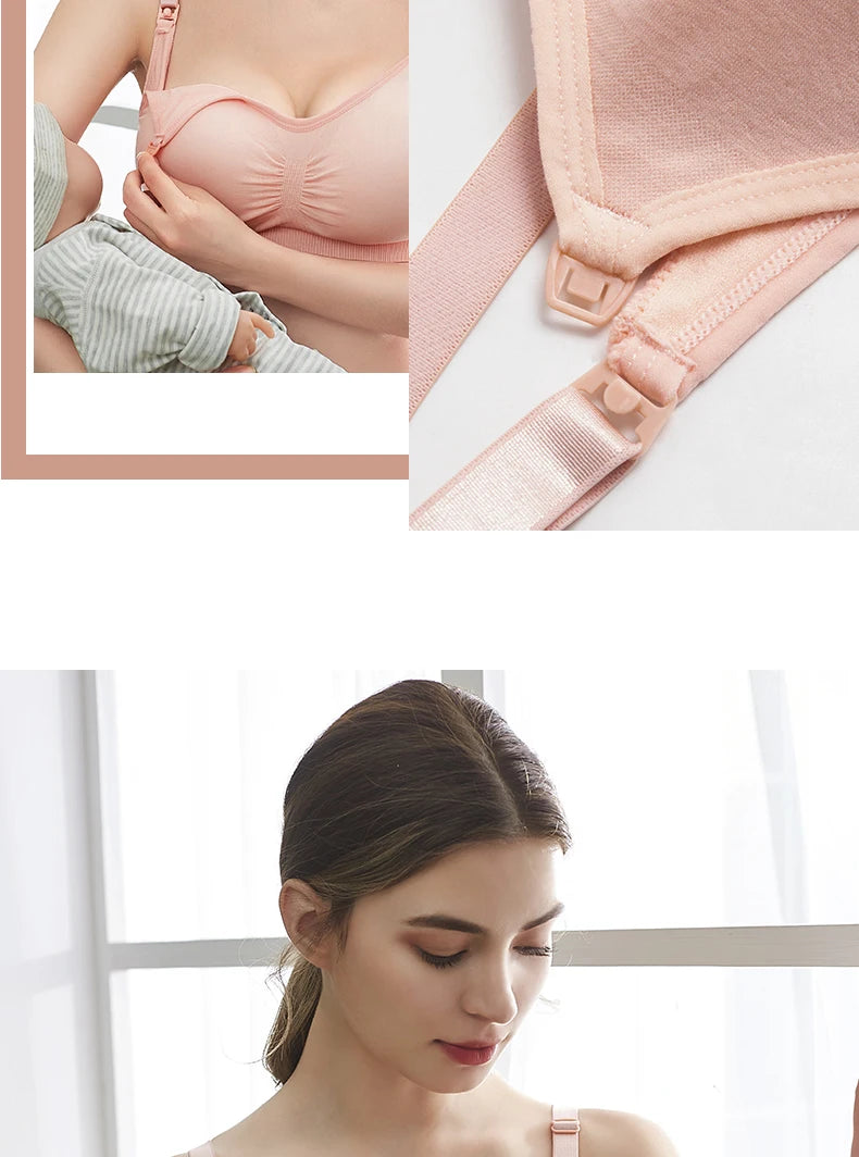 Plus Size Nursing Bra with Front Closure and Wire-Free Fit
