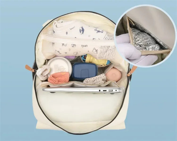 Diaper Backpack with Changing Mat and Stroller Hooks