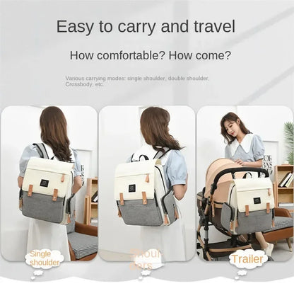 Diaper Backpack with Changing Mat and Stroller Hooks