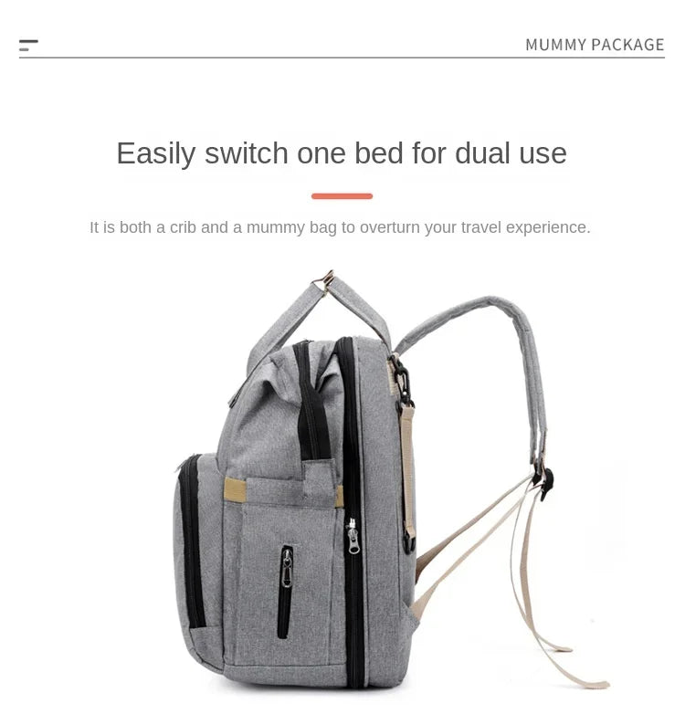 Large Capacity Diaper Backpack with Changing Mat