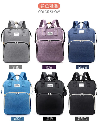 Large Capacity Diaper Backpack with Changing Mat
