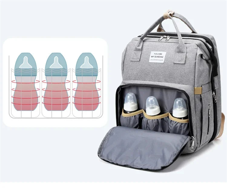 Large Capacity Diaper Backpack with Changing Mat