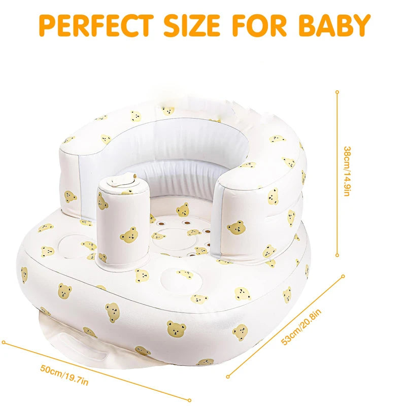 Inflatable Baby Seat with Built-In Air Pump for Travel