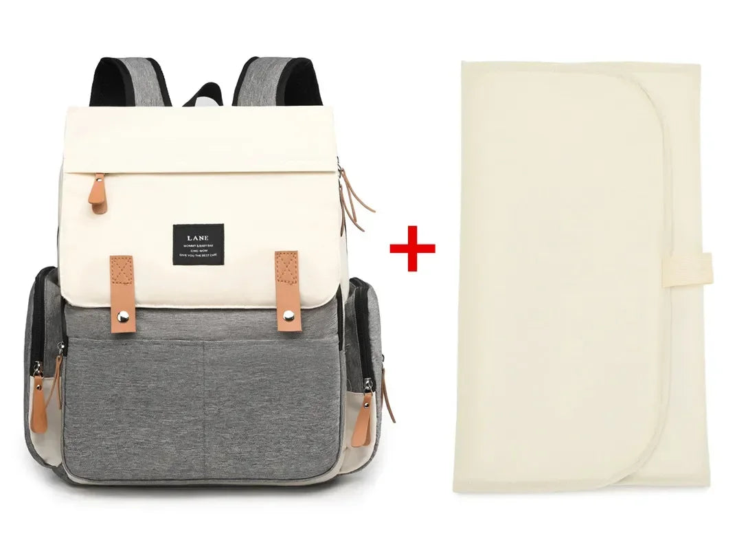Diaper Backpack with Changing Mat and Stroller Hooks