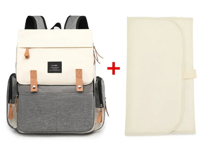 Diaper Backpack with Changing Mat and Stroller Hooks