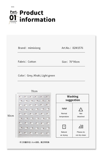 Knitted Cotton Baby Blanket for Strollers and Swaddling