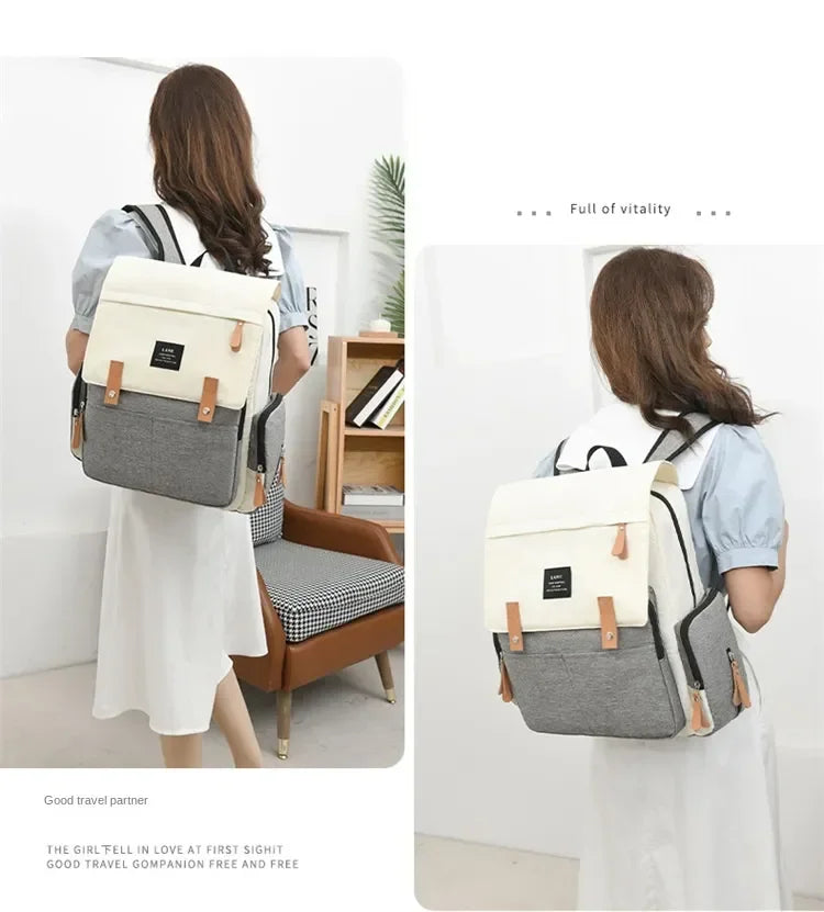 Diaper Backpack with Changing Mat and Stroller Hooks