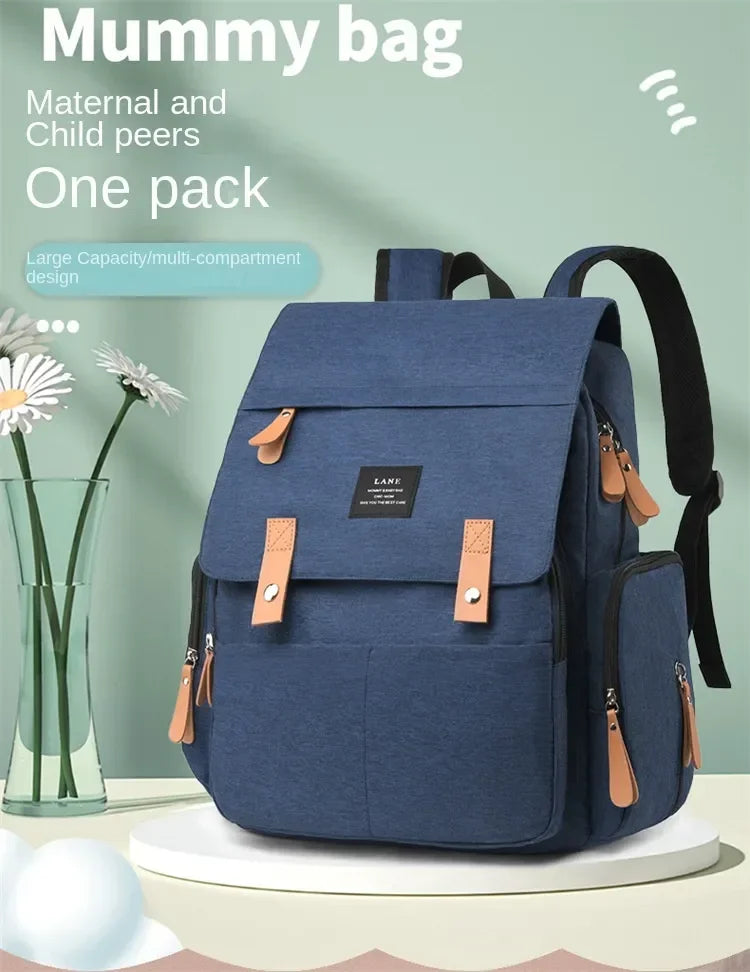 Diaper Backpack with Changing Mat and Stroller Hooks