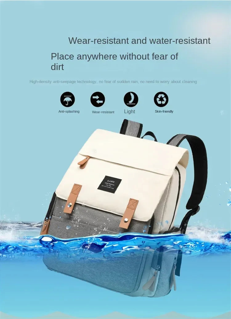 Diaper Backpack with Changing Mat and Stroller Hooks