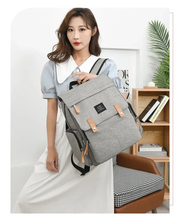 Diaper Backpack with Changing Mat and Stroller Hooks