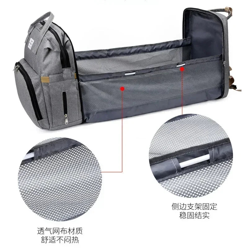 Large Capacity Diaper Backpack with Changing Mat