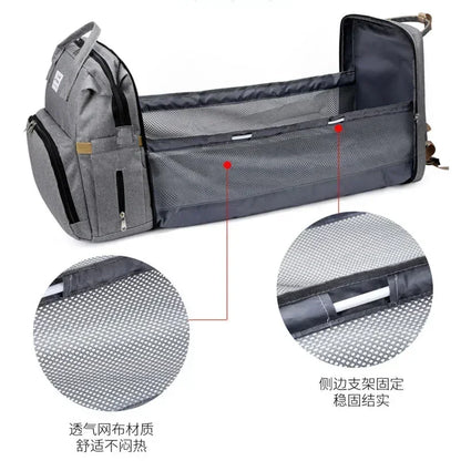 Large Capacity Diaper Backpack with Changing Mat