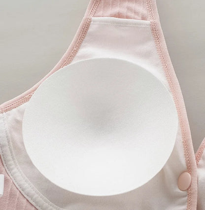 Cotton Nursing Bra with Front Closure and Wire-Free Fit