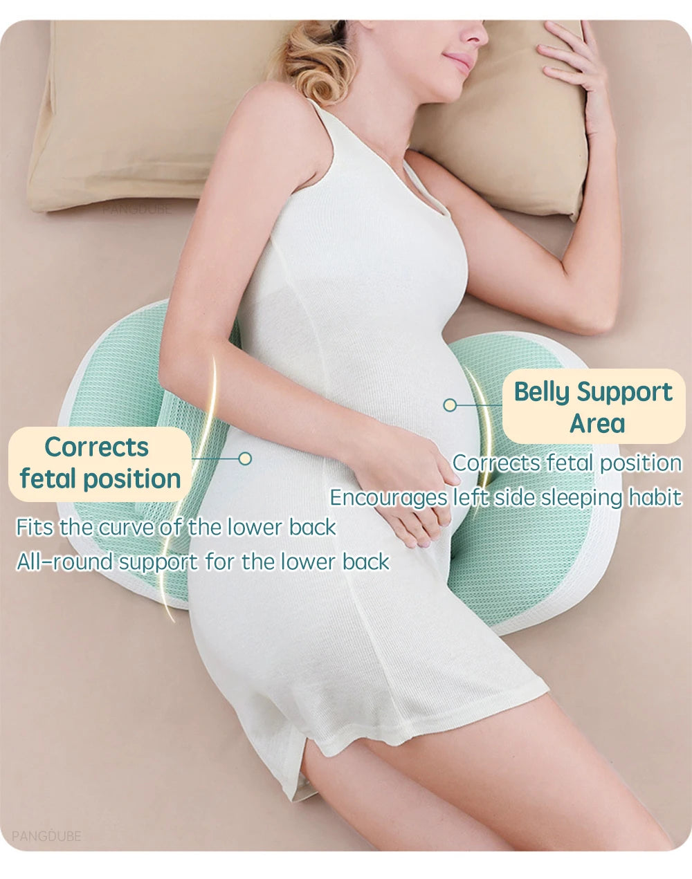 Pregnancy Support Pillow with Auxiliary Pillow Set