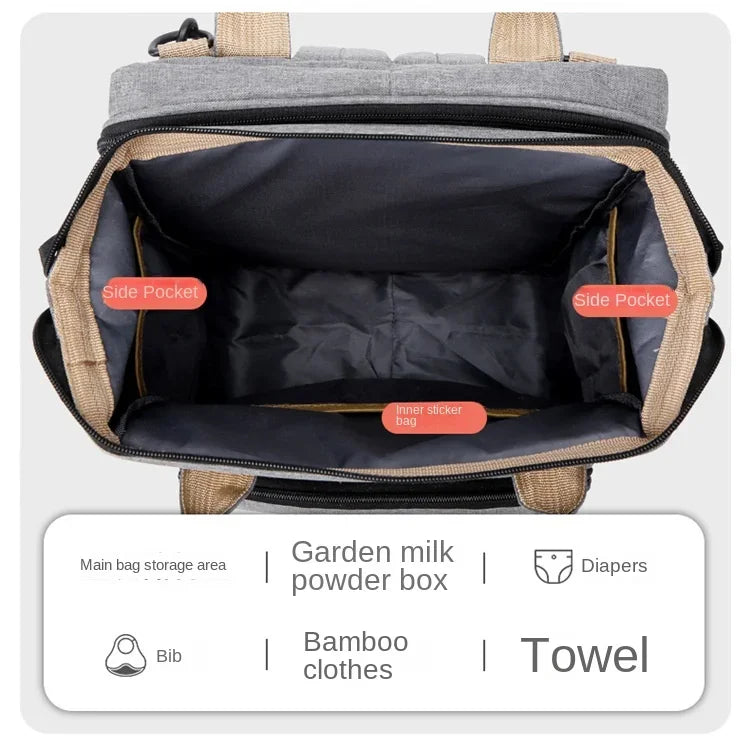 Large Capacity Diaper Backpack with Changing Mat