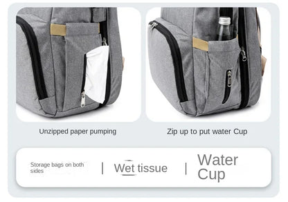 Large Capacity Diaper Backpack with Changing Mat