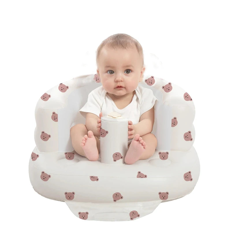 Inflatable Baby Seat with Built-In Air Pump for Travel