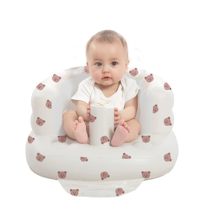 Inflatable Baby Seat with Built-In Air Pump for Travel