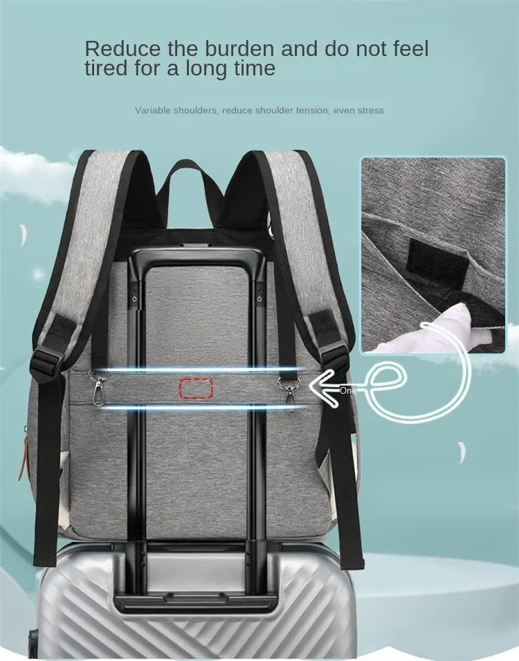 Diaper Backpack with Changing Mat and Stroller Hooks