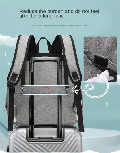 Diaper Backpack with Changing Mat and Stroller Hooks