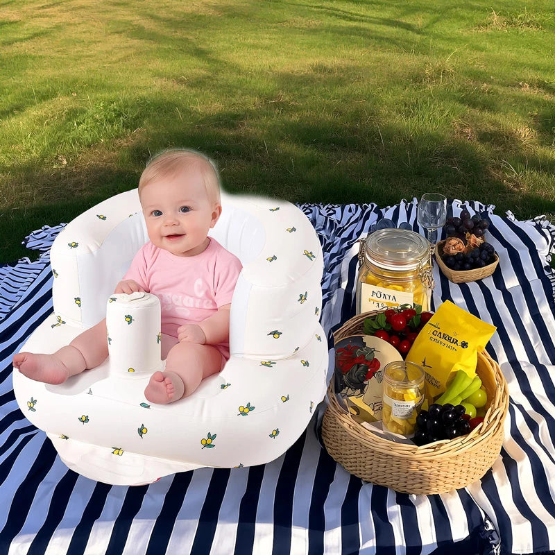 Inflatable Baby Seat with Built-In Air Pump for Travel