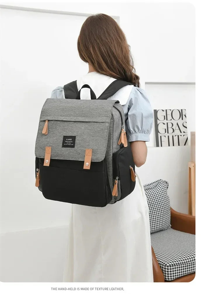 Diaper Backpack with Changing Mat and Stroller Hooks
