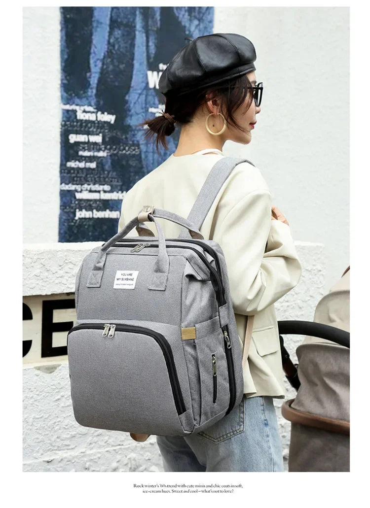 Large Capacity Diaper Backpack with Changing Mat