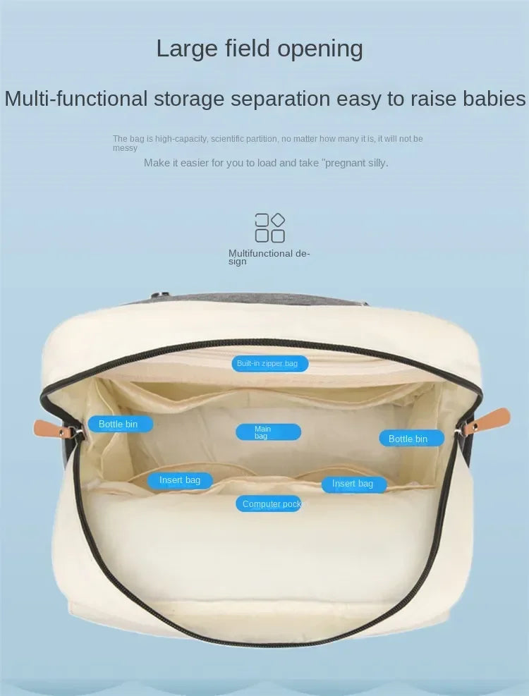 Diaper Backpack with Changing Mat and Stroller Hooks