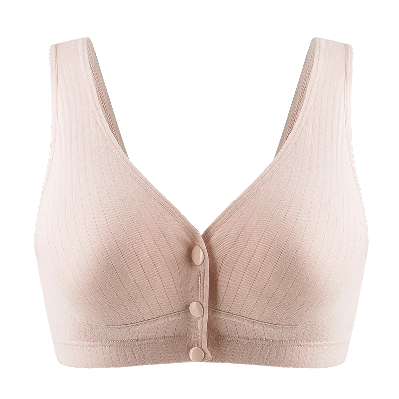 Cotton Nursing Bra with Front Closure and Wire-Free Fit
