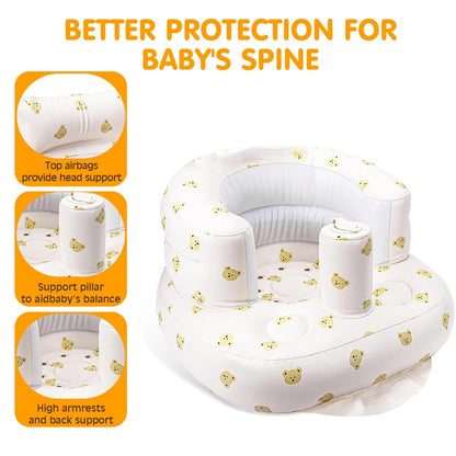 Inflatable Baby Seat with Built-In Air Pump for Travel