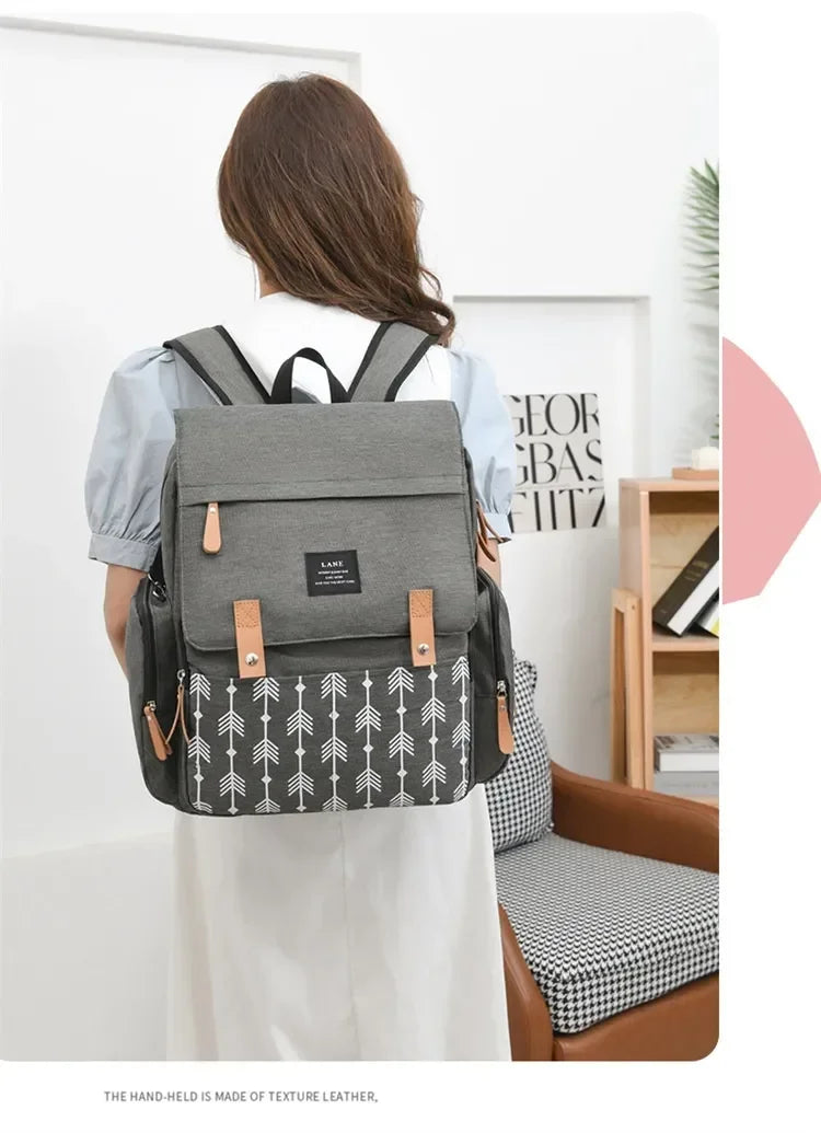 Diaper Backpack with Changing Mat and Stroller Hooks