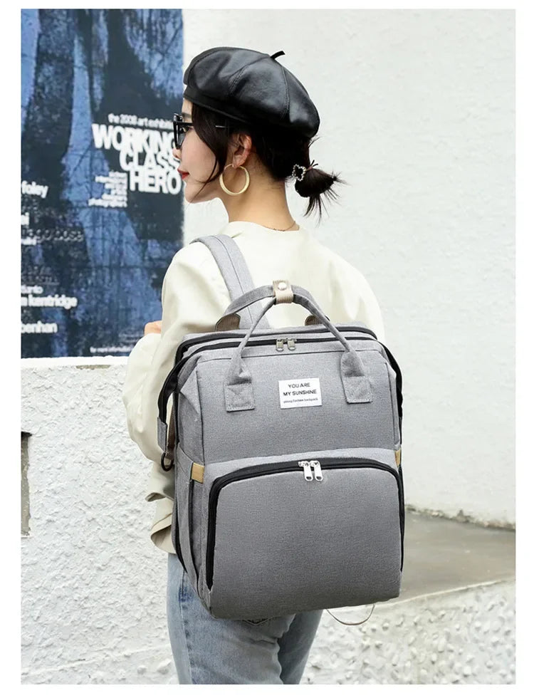 Large Capacity Diaper Backpack with Changing Mat