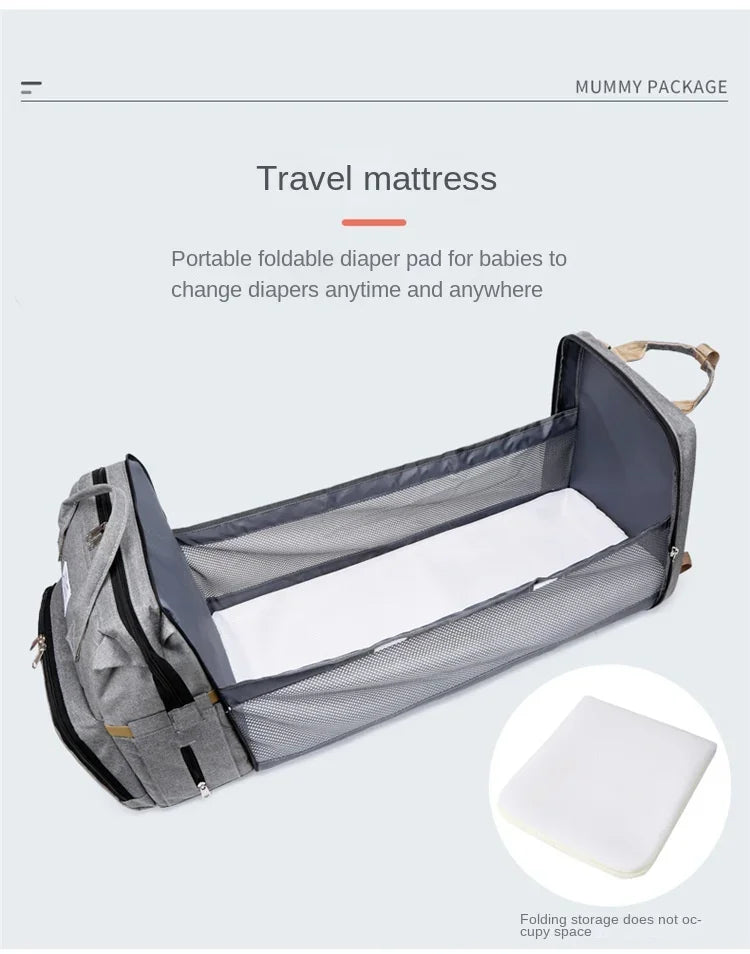 Large Capacity Diaper Backpack with Changing Mat