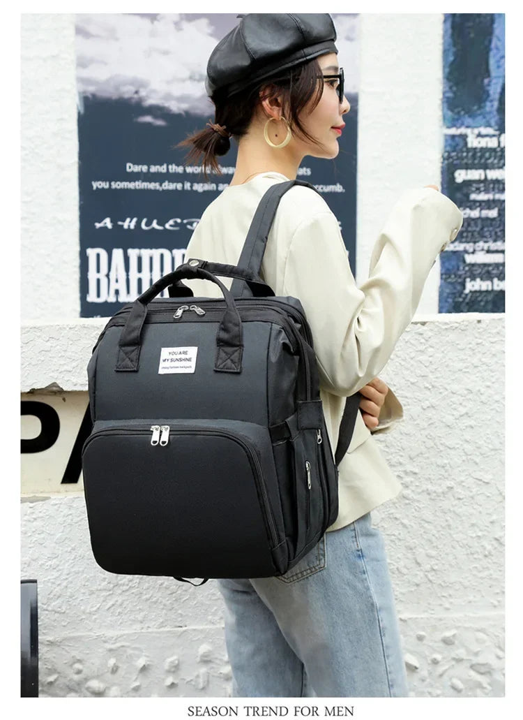 Large Capacity Diaper Backpack with Changing Mat