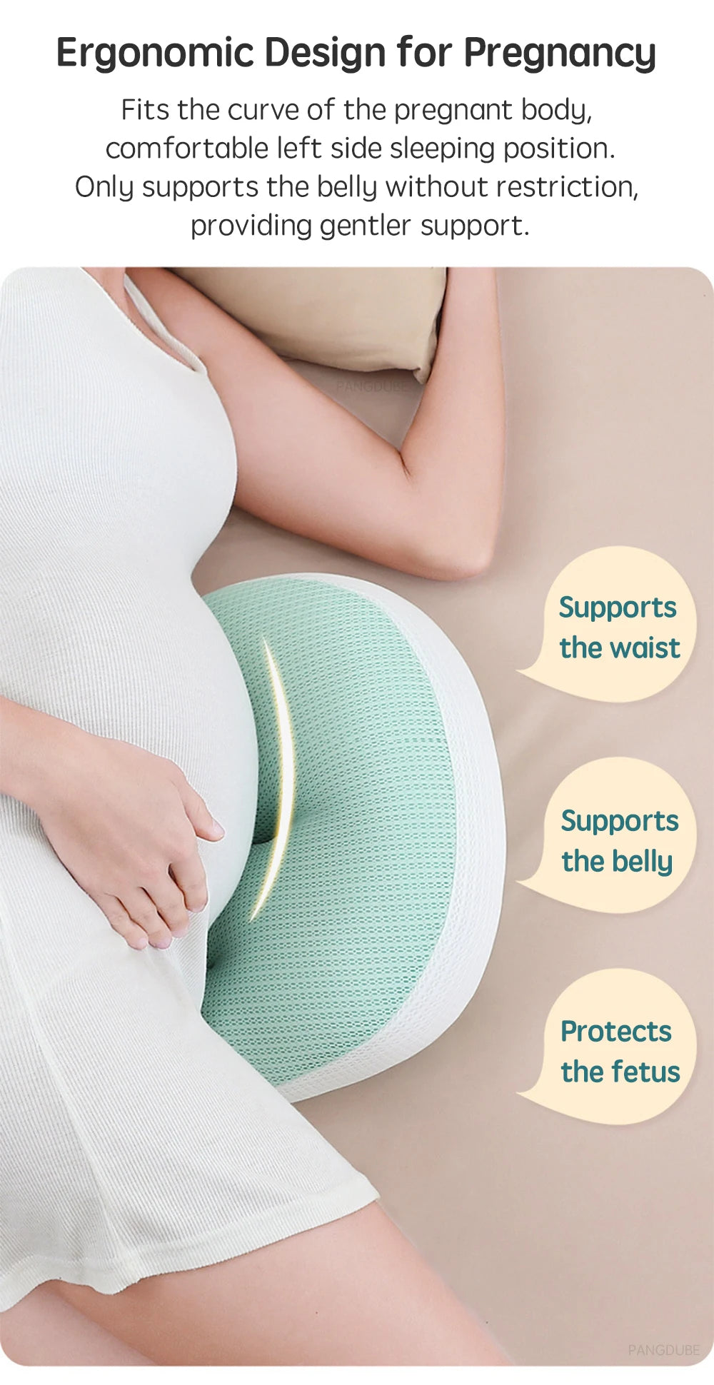Pregnancy Support Pillow with Auxiliary Pillow Set