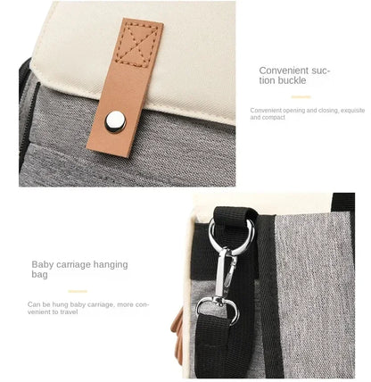 Diaper Backpack with Changing Mat and Stroller Hooks