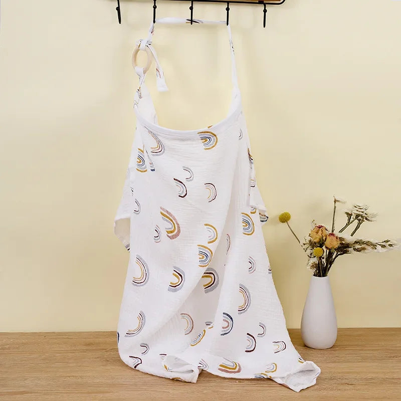 Breastfeeding Cover with Flower and Rainbow Prints